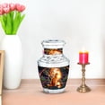 thumbnail image 7 of JAGASY Cat Urn for Ashes for Sister, Teal Blue Small Urns for Human Ashes Keepsake, Sunset Rocky Landscape & Tree Decorative Mini Urns for Siblings, Purple Flowers Urn for Brother, (3 Inch), 7 of 7