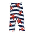 thumbnail image 4 of Kll Womens Starfish Navy Blue Stripe Print Pajama Pants Soft Pajama Bottoms For Women Cozy Lounge Pants, 4 of 9