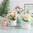 thumbnail image 2 of KIRIFLY Artificial Flowers, Fake Peony Silk Hydrangea Bouquet Decor Plastic Flower Arrangements Wedding Decoration Table Centerpieces（White）, 2 of 7
