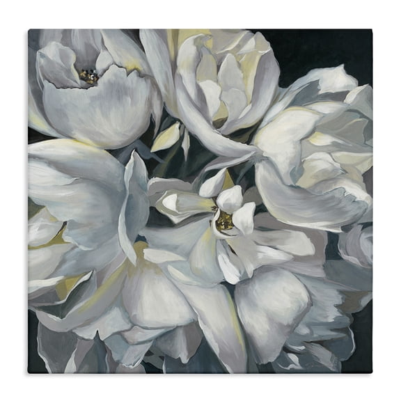 Stupell Industries Shabby Chic Traditional Grey Blossom Canvas Art, 24 x 24, by Liz Jardine