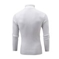 thumbnail image 3 of Men's Slim Fit Turtleneck Sweater Casual Knitted Twisted Pullover Solid Sweaters White 4XL, 3 of 4