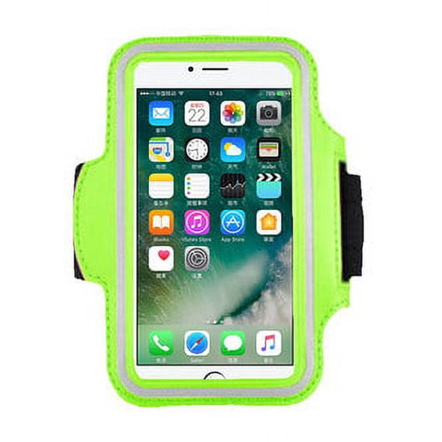 Waterproof Phone Arm Strap Cover for Phones Under 6.2" Adjustable Shoulder Strap and Key Pocket (green)