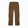 thumbnail image 6 of HKYNLAG Cargo Shorts for Men Stretch Waist Below The Knee Long Shorts Relaxed Fit Hiking Capri Short Mulit Pockets Coffee L, 6 of 7