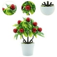 thumbnail image 6 of CoudarTitie Artificial Potted Plants Florals Decor Desktop Decoration Decorative Fake Potted Cherries, 6 of 9