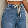 thumbnail image 5 of Wiicoznt Wide Leg Jeans Woman Casual Loose High Waist Blue Denim Pants Long Loose Strechy Womens Jeans, 5 of 9