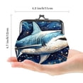 thumbnail image 2 of Starry Shark Stylish Microfiber Coin Purse with Zinc Alloy Jaws, 4.3x4.7 in/11x12 cm Size, 2 of 7