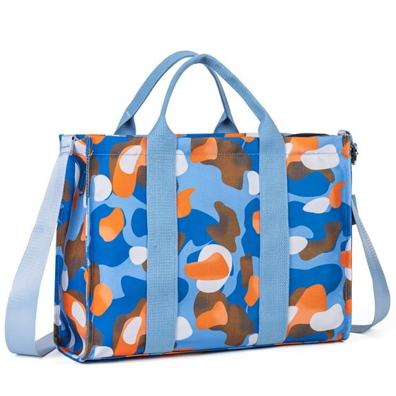 Canvas Tote Bag with Multi Pocket Crossbody Bag for Women Tote Bag with Adjustable Shoulder Strap Handbag