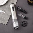 thumbnail image 3 of 5-in-1 Electric Wine Opener Set, Battery Operated Automatic Wine Bottle Opener with Storage Base, Foil Cutter, 2-in-1 Aerator Pourer & Vacuum Stoppers, 3 of 4