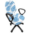 thumbnail image 1 of Paisley Office Chair Slipcover, Abstract Continuous Pattern with Traditional Elemental Motif Art, Protective Stretch Decorative Fabric Cover, Standard Size, Azure Blue and White, by Ambesonne, 1 of 5