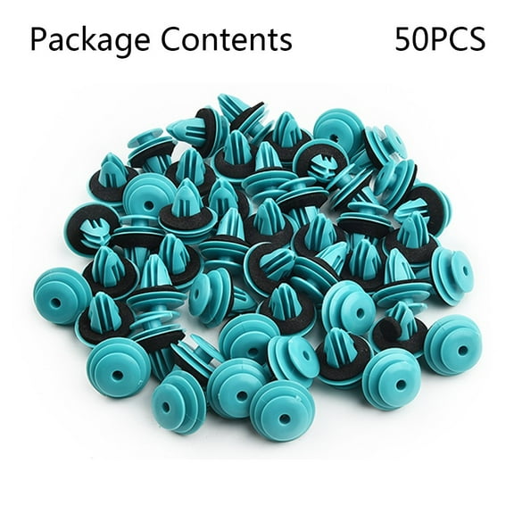 50Pcs Green Plastic Retaining Clip With Washers Bumper Door Buckle Car Interior Accessories Auto Vehicle Retainer Fastener Rivet