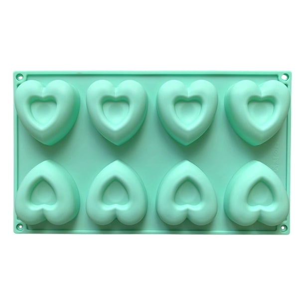 Moldes de Silicona Hechos a Mano con Forma de Corazón de 8 Cavidades para Chocolate y Cubitos de Hielo de San Valentín, Ideales para Crear Dulces Románticos.