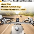 thumbnail image 2 of Extensor de manillar de motocicleta 6/10mm barra de equilibrio de aleación de aluminio con distancia entre agujeros centrales de 320mm tono plateado 1 pieza, 2 of 6
