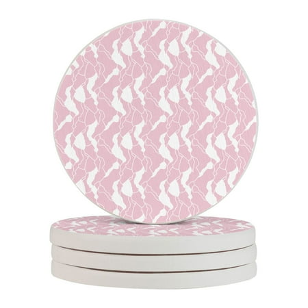 

Circular Drink Coasters Set Ethnic Boho Pattern Rose Beautiful Home Decor Diatomite Heat-Resistant Diatomite Protect Table Countertop