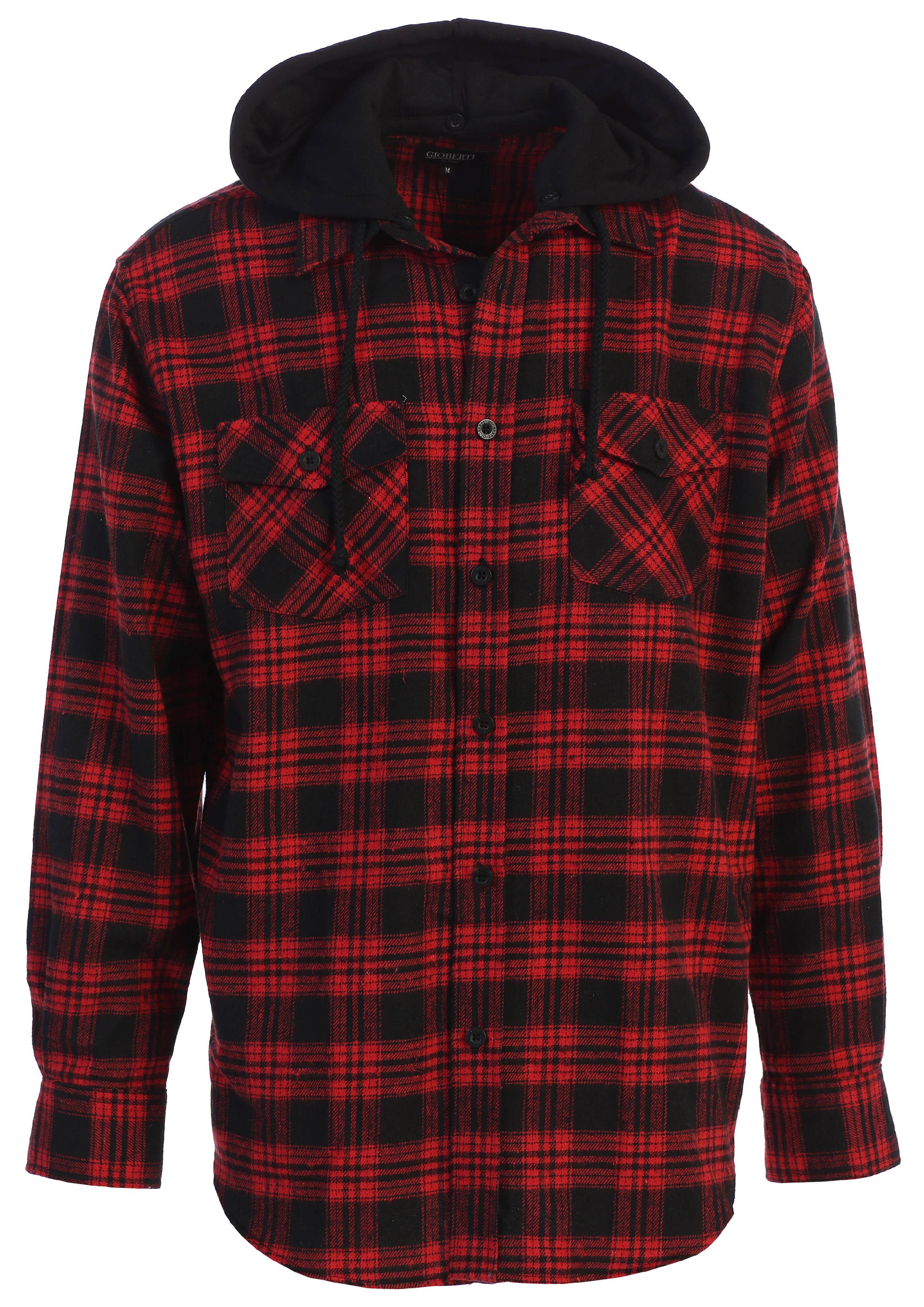 WSPLYSPJY Mens Hoodie Long Sleeve Button Down Plaid Shirt Front Pockets 