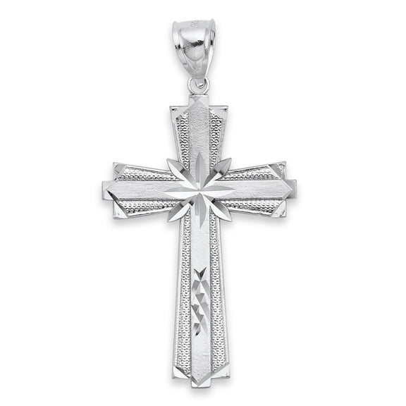 Golden Fire 925 Sterling Silver Cross Pendant - Religious Jewelry Gifts for Men