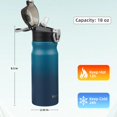 thumbnail image 3 of Konokyo Botella De Agua Aislada Con Pajita Y Asa De Transporte Frasco De Agua De Metal Al Vacío De Doble Pared De Acero Inoxidable De 18 Oz Con Tapa A Prueba De Fugas Indiego Black, 3 of 5