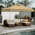 thumbnail image 6 of Ainfox 10x10 ft Pop Up Canopy Tent, Instant Outdoor Shade Shelter with Portable Carrying Bag, Waterproof UV Protection Gazebo for Events, Parties and Beach,Brown, 6 of 10