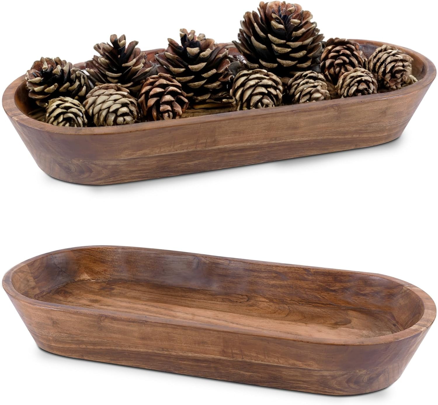 Free Shipping! Wooden Dough Bowl - Natural Acacia Wood Rustic  display picture 1