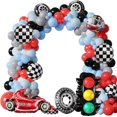 thumbnail image 1 of Yanonmyfd 119pcs Guirnalda de Globos para Fiesta de Carreras, Arco de Globos con Temática Fast One, Incluye Globos Azules, Rojos y Negros, Globos de Cumpleaños, Decoracion Cumpleaños, 1 of 7