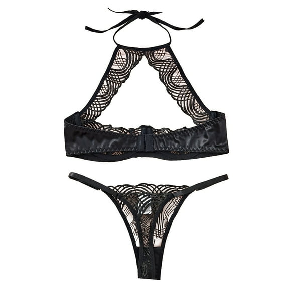 Women's Sexy Lingerie Mesh Bra Set Role Play Seductive Open Cup Bralette with Nipple Covers