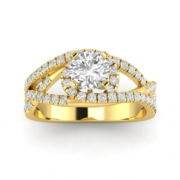 1.00ctw Diamond Halo Engagement Ring in 14k  Yellow Gold