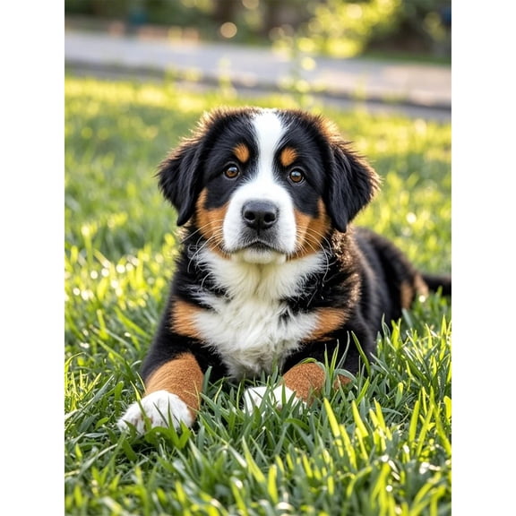 Diamond Art Painting Bernese Mountain Dog 5D Diamond Dots DIY Kits Full Round Drill Bead Gem by Number Mosaic Embroidery Arts and Crafts for Living Room Bedroom Home Wall Decor 12x16 inch