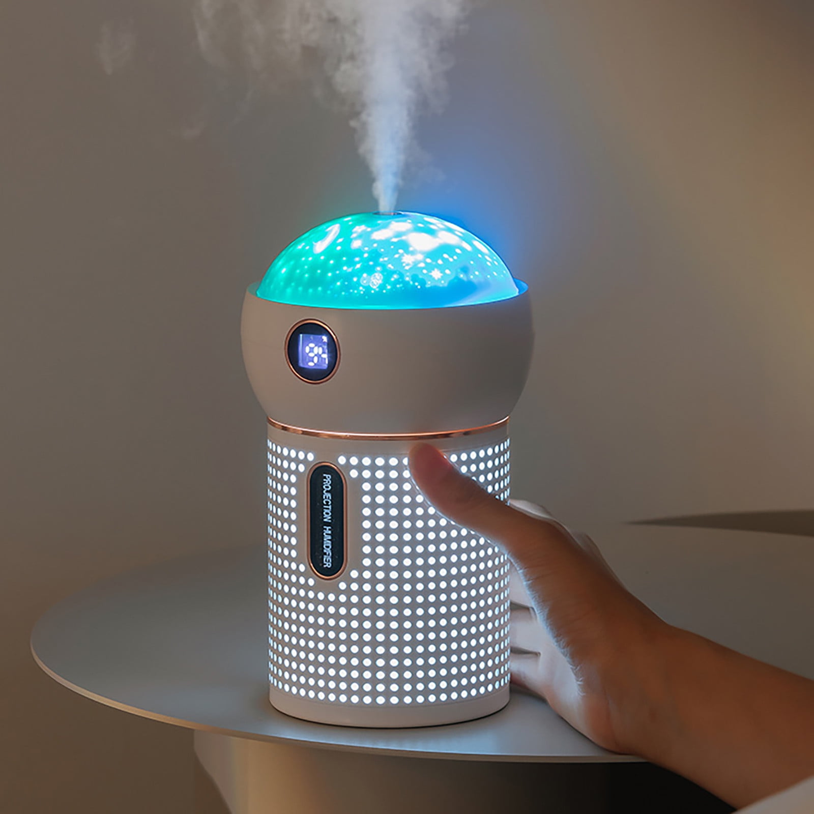 Gecau Night Light Humidifier For Kids, 630ml Cool Mist Humidifier For Kid Bedroom, 360掳Rotation Projection ,-Quiet, Waterless Auto-Off, Kids White Durable