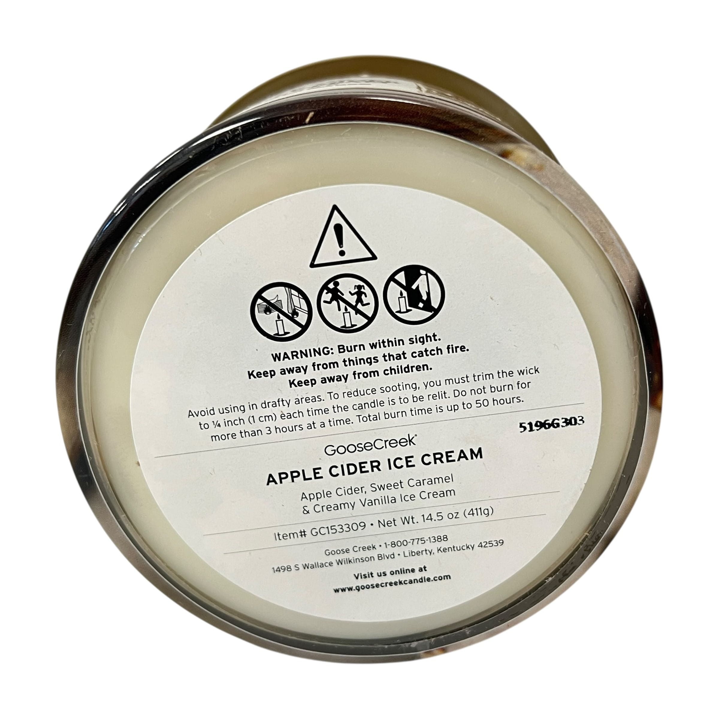 Goose Creek Apple Cider Ice Cream 3 Wick Candle 14.5 oz