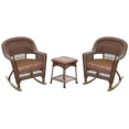 thumbnail image 1 of Jeco 3pc Wicker Rocker Chair Set in Honey with Brown Cushion, 1 of 1
