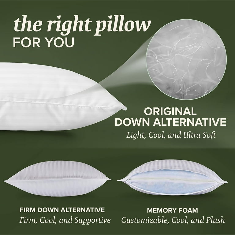 Eurotex 100% Cotton Pillow Inserts 20x30 - Comfy Cotton cover filled with  cotton fibres for Sham, Fluffy Sleeping Bed Pillows