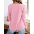 thumbnail image 5 of Remera PRETTYGARDEN de Manga Larga con Cuello en V y Tejido Waffle Rosa Talle M, 5 of 5