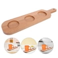 thumbnail image 3 of WRISTBIQUE Khaki Wooden Drink Flight Board with Handle 3 Cup Holes for Beer and Wine Serving, 3 of 10