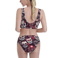 thumbnail image 5 of High Waisted Bikini Sets For Women, Skull Rose Flowers Swimsuits Tummy Control, Two Pieces Bathing Suit, 5 of 8