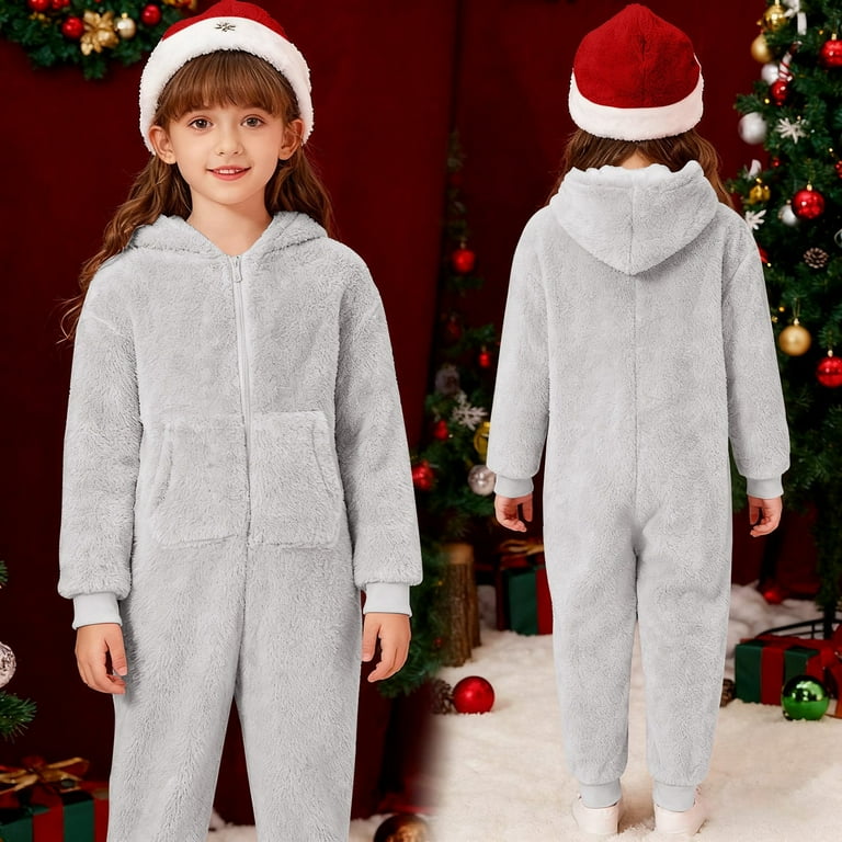 Tiweut Kids Onesie Pajamas Jumpsuit Boys Girls Warm Sherpa Lined