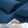 thumbnail image 6 of Deconovo Soft Brushed Bed Sheet Set, Microfiber Bedding for Guest Room, Queen, Navy Blue, 4 Piece, 6 of 8