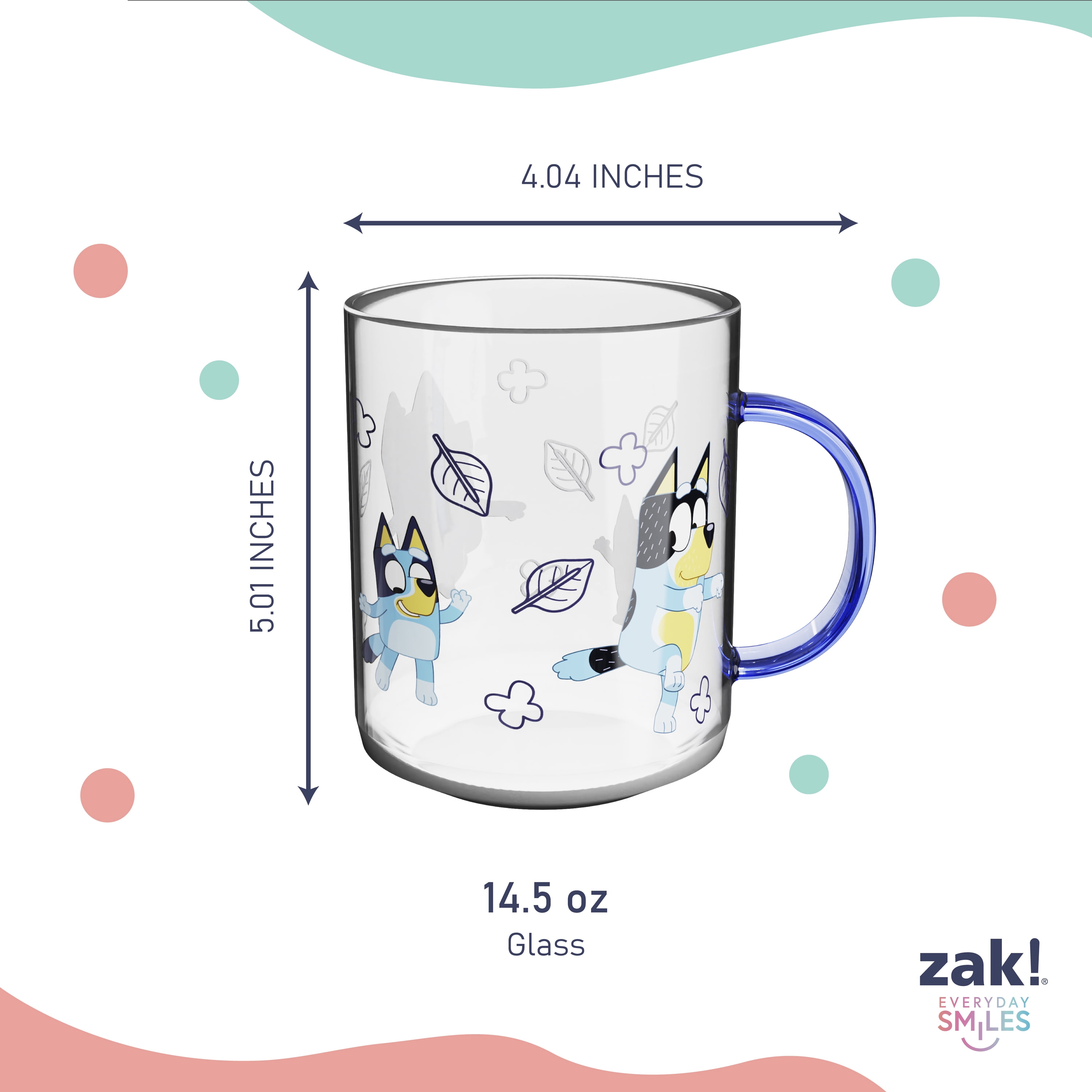 Zak Designs 15.5 oz Glass Kaya Mug - Bluey