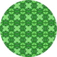 thumbnail image 1 of Ahgly Tapis Rond Lavable en Machine Intérieur Transitionnel Vert Néon, 4 Pieds Rond, 1 of 7
