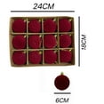 thumbnail image 2 of Eespoir 6cm Flocking Christmas Ball, Dark Velvet Christmas Ornament, Flocked Tree Decoration, For Christmas Tree Decor Holiday Party 12pcs(Red), 2 of 3