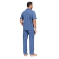 thumbnail image 5 of MAYFISH 100% Cotton Men's Sleepwear Short Sleeve Top and Long Pants Pajama Set Summer Breathable Pjs with Pockets (Blue,M), 5 of 7