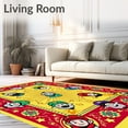 thumbnail image 2 of ODIKA 6'x9' Machine Washable Non-Slip Area Rug, Fairy Tale Bearded Toilet Cover Plus Floor Ensemble High Traffic Rug with Pad, Red, 626448, 2 of 8