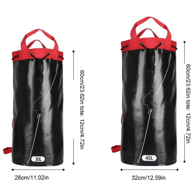 Adults Drawstring Closure Rope Bag Rock Climbing Downhill Caving Ropes Storage PVC Organizer Mountaineering Backpack Accessories 45L