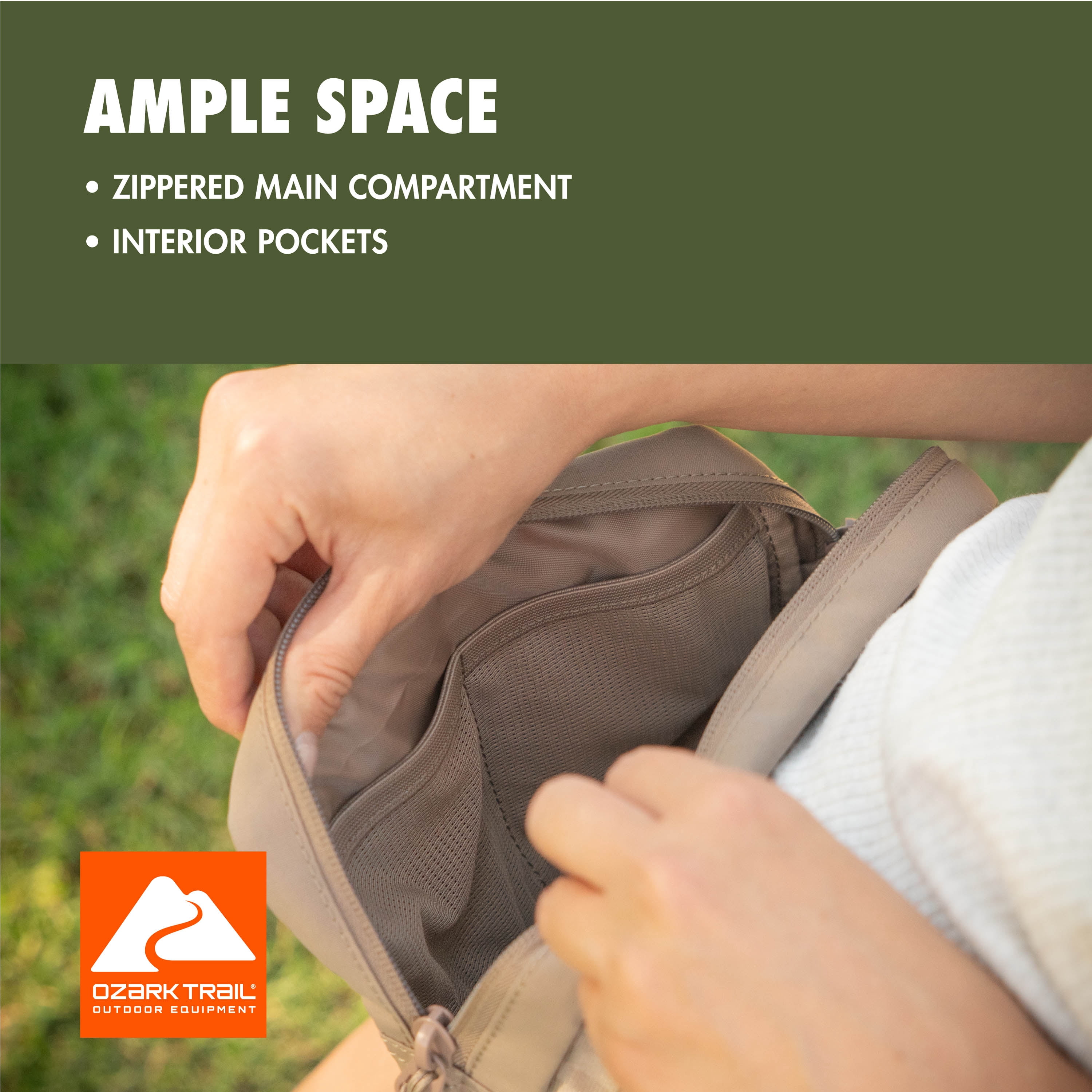 Ozark Trail Unisex Polyester Denver Fanny Pack, Taupe
