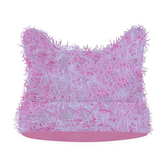 Jamicy Hats for Women Clearance Christmas Present Cute Cat Ear Beanie Y2k Fuzzy Distressed Hat Grunge Winter Clothes