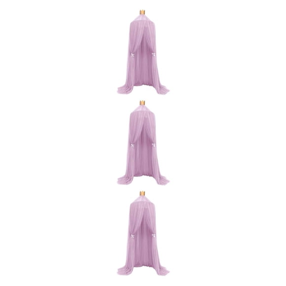 Bewildely Tienda de campaña de estilo romántico, mosquitera transpirable y plegable, dosel para cama, protección efectiva, capa púrpura 7 300 Type1 NO1