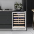 thumbnail image 3 of Costway 24 Inch Wine Cooler 51 Bottles Dual Zone Wine Refrigerator Built-In Freestanding, 3 of 10