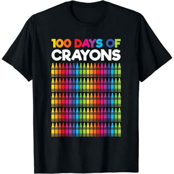 School Crayons Shirt Kids Teacher 100 Days of School T-Shirt