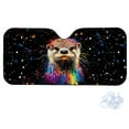 thumbnail image 2 of Xoenoiee Otter Paint Splatter Pattern Car Windshield Sun Shade Car Front Window Shades Windhsield Sunshade Cover Sun Visor Shield Block Automotive Interior Portector Blocks UV Rays for Truck SUV, 2 of 7