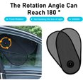 thumbnail image 4 of 2PCS Car Side Windows Shades, Anti-glare Suction Cup Door Sunshade, Adjustable & Rotatable Baby Universal for Driver Passenger Rear (Black) -, 4 of 6