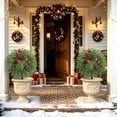 thumbnail image 5 of 22-Inch Artificial Christmas Topiary Balls,Faux Flowers for Outdoor Planters with Ground Stake, Winter Flowers Artificial for Decoration, Christmas Decor with Berries for Garden Porch Fireplace, 5 of 5