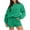 Green, variant on Busydd Two Piece Sets for Women Solid Color Casual Womens Sweatsuits Long Sleeve Round Neck Sweatshirts and Elastic Waist Drawstring Shorts Lounge Sets for Women 3XL